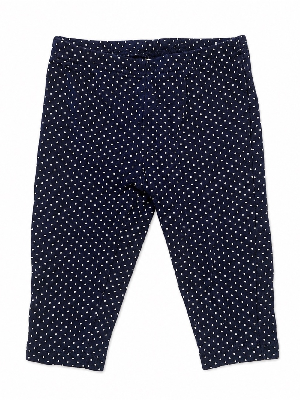 Simple Navy and White Polka Dot Baby Capri Leggings